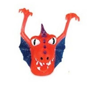 Red Little Monster with Purple Spikes and Blue Wings Finger Puppet New