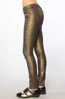 Blank NYC The Gold Printed Zipper Pant in 14 Carat