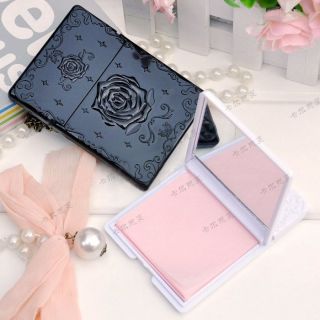  Rose Pattern Mirror Case with Facial Oil Blotting Paper S08
