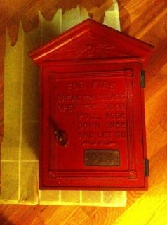 Vtg New York Gamewell Red Fire Alarm Box RARE