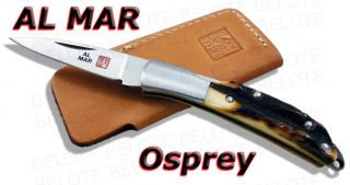 al mar osprey stag folder w leather pouch model 1001s