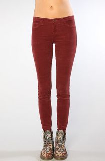 Dittos The Jessica Mid Rise Skinny Corduroy Pant in Dark Berry