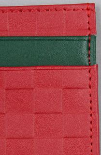 Diamond Supply Co. The Embossed Checker Slim Card Holder in Red Green