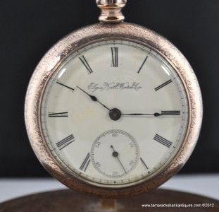1893 Elgin 18s Pocket Watch Fahys Gold Filled Case Roman Running for
