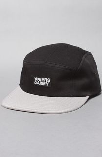 Waters & Army The Drop Dead Camp Cap in Black Twill