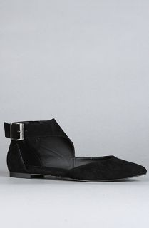 Sole Boutique The Giulia Ankle Strap Flat in Black Suede  Karmaloop