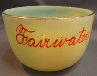  CUSTARD VASELINE CUP Souvenier Fairwater Wis. Excellent Condition