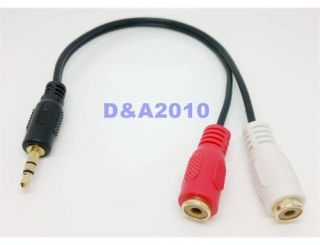 5mm male plug to 2 rca female jack adapter cable
