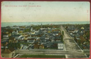 062411 Birds Eye View Escanaba MI Michigan Postcard 1909