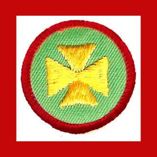 First Aid Girl Scout Worlds to Explore Red Well Being Badge New 1980