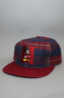 Vintage Deadstock Mickey Mouse Flannel Snapback HatNvy PlaidMar