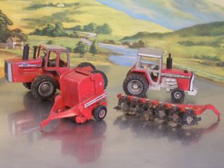 Diecast 1 64 Ertl Farm Equipment MF 4880 2775 Tractors IH 2400 Tiller