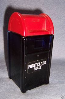 Vtg Avon Mens Mail Box Decanter First Class Male Blue