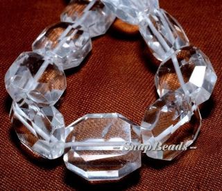 Falling Snow Rock Crystal Gemstone Faceted Nugget 18x15mm Loose Beads
