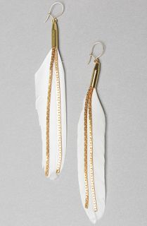 Serefina The Chain Feathers Earring Concrete