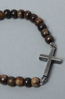 Cohen The Brown Cross Bracelet in Brown and Silver