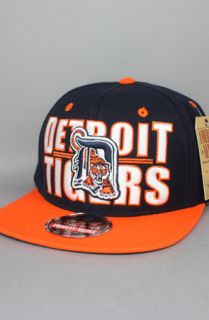 123SNAPBACKS Detroit Tigers Snapback HatBig Block LogoNavyOrange