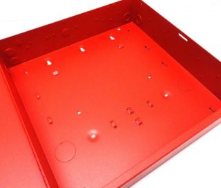 This fire alarm system control panel enclosure includes keys.