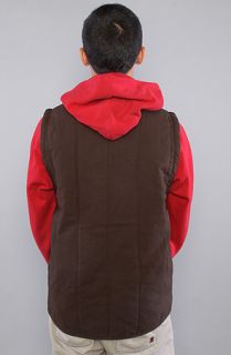 Brixton The Ruger Vest in Brown Concrete