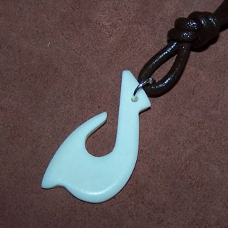 or women s knotted leather necklace bone fish hook