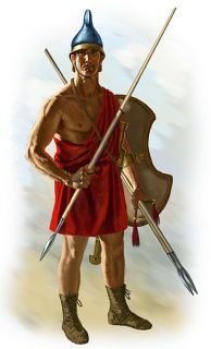 61 Tin 54mm Toy Figure Soldier Greek Thracian Peltast