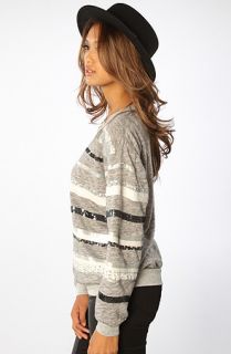 aryn k the sequin striped sweater in silver sale $ 47 95 $ 96 00 50 %