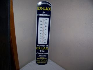  EX Lax Laxative Medicine Drugs 39 Metal Thermometer Sign Nice