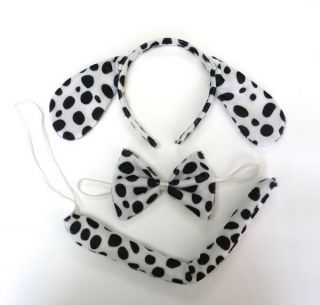 White Dog Headband Eartail Bow Tie Costume Fancy Dress