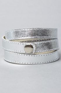 Accessories Boutique The Leather Wrap Bracelet in Silver  Karmaloop