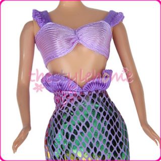 Fashion Sexy Mermaid Dress Gown Clothes for Barbie Doll