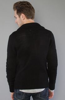N4E1 The Cable Cardigan in Solid Black