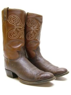 Womens Tony Lama Brown Deer Skin Leather Cowboy Western Boots Size 9 5