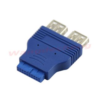 Motherboard 20pin Header Female to Dual USB 3 0 Type A Female Adapter