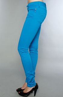 Tripp NYC The Stretch Twill Pants in Turquoise