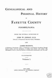 Fayette County PA Genealogy Collection CD