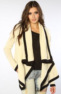 LA Boutique The Ariana Cardigan in Ivory Black