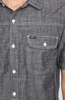 LRG The Burn Out SS Buttondown Shirt in Black