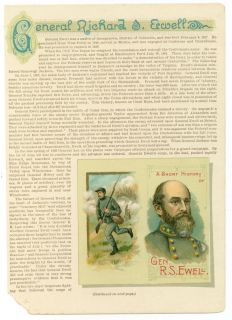 Ewell Richard C s A General Duke Tobacco Civil War Album Print C 1887