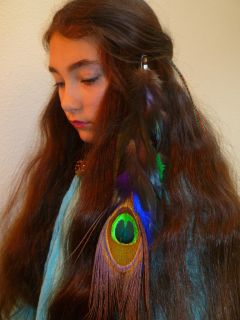 Feather Hair Extension Clip In B 143 Large Peacock Multi Color