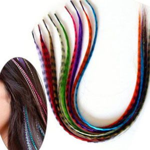  Grizzly Synthetic Feather Hair Extensions with Beads GVB