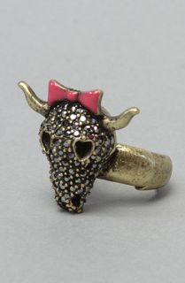 Betsey Johnson The Lady Luck Bull Skull Stretch Ring