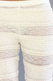 Free People The Knit Ruffle Legging in Ivory