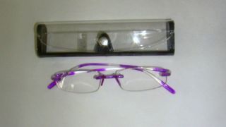 Fashion Rimless Memory Flex Reading Glasses Color Purple Power 1 25
