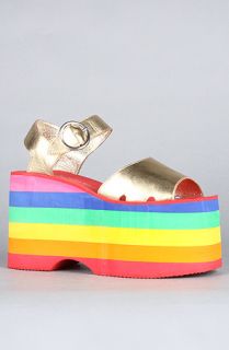Jeffrey Campbell The Rainbow Brite Sandal in Gold Rainbow  Karmaloop