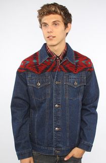 Pendleton The Denim Jacket with Jacquard Yoke in Blue