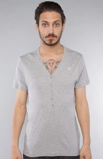 Star The Grandad VNeck Tee in Grey Heather