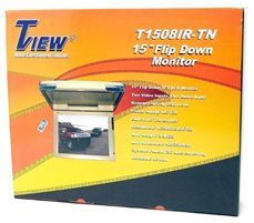 TView T1508IR 15 Tan/Beige Ceiling Flip Down Car Video Monitor / IR