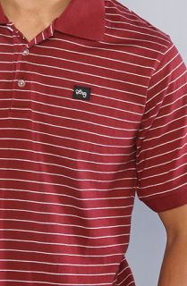 LRG Core Collection The Core Collection Striped Polo in Maroon