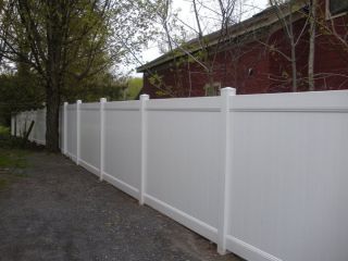16 ft PVC Vinyl Solid Privacy Fence White 6x8 Posts Caps