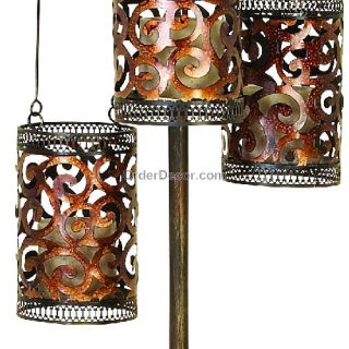 Huge 67 Tall Metal Floor Candle Holder Abstract Iron